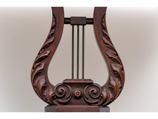 Vintage Federal Style Mahogany Lyre Games Table