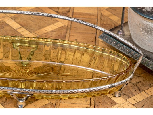 Three Pieces Of Silver-plated Serving Pieces