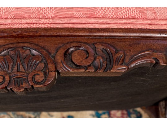 Antique Carved Mahogany Library Chair Frame, Ca. 1920