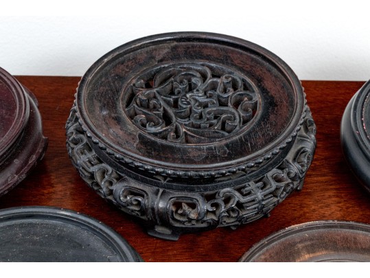 Collection Of 10 Vintage Chinese Hardwood Stands