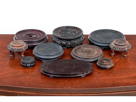 Collection Of 10 Vintage Chinese Hardwood Stands