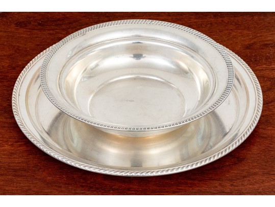 Sterling Silver Charger And Bowl, 24.5 Ozt