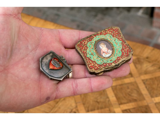 Two Antique 800 Silver Boxes