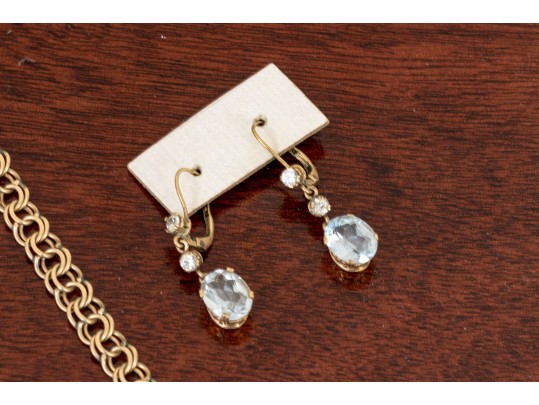 14K Gold Earrings And Charm