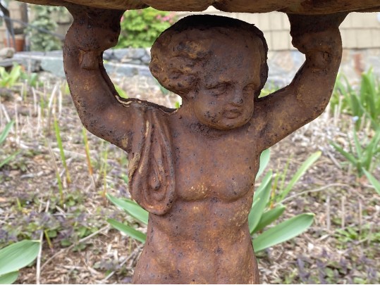 Vintage Cast Iron Bird Bath