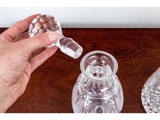 Collection Of Five Hand Cut Crystal Decanters