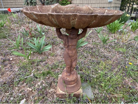 Vintage Cast Iron Bird Bath