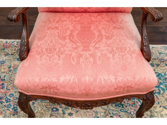 Antique Carved Mahogany Library Chair Frame, Ca. 1920