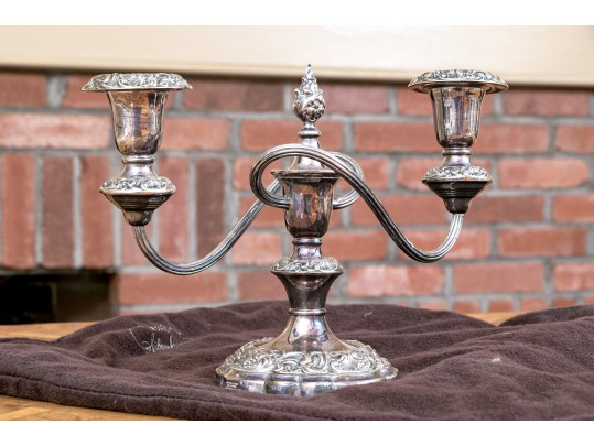 Pair Of Quality Heavy George III Style Silver-plated Candlesticks