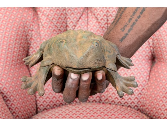 Vintage Vase Iron Garden Frog