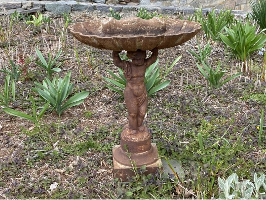 Vintage Cast Iron Bird Bath
