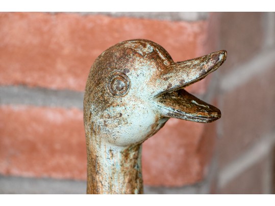 Cast Iron Bronze Finished Standing Duck