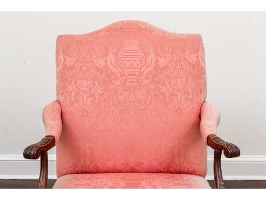 Antique Carved Mahogany Library Chair Frame, Ca. 1920