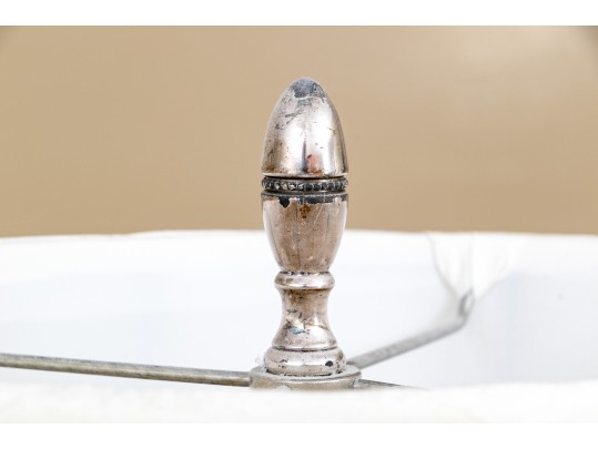 Pair Of Vintage Silver Platted Urn Form Lamps