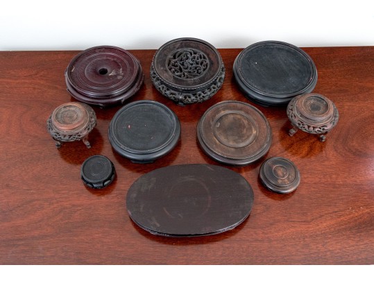 Collection Of 10 Vintage Chinese Hardwood Stands
