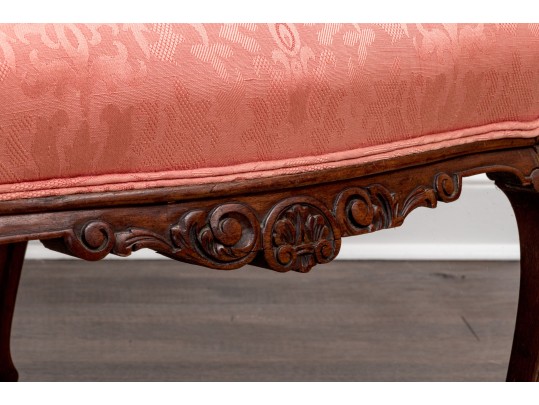 Antique Carved Mahogany Library Chair Frame, Ca. 1920