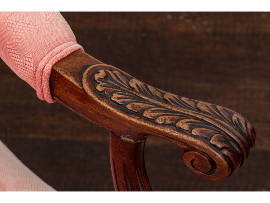 Antique Carved Mahogany Library Chair Frame, Ca. 1920