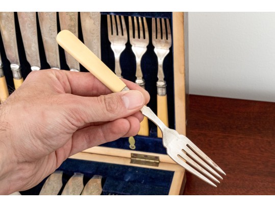 Antique Cased Fish Service