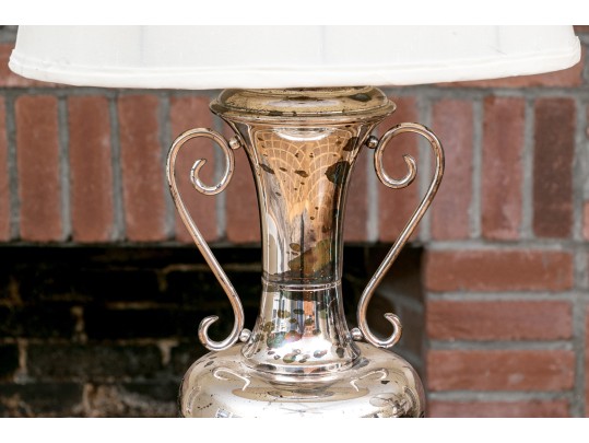 Pair Of Vintage Silver Platted Urn Form Lamps