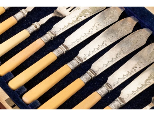 Antique Cased Fish Service