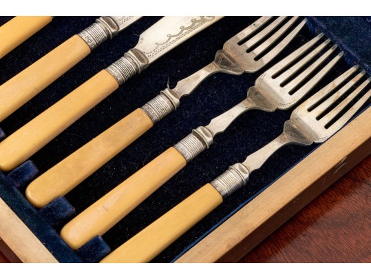 Antique Cased Fish Service
