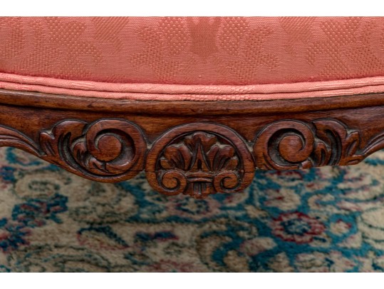 Antique Carved Mahogany Library Chair Frame, Ca. 1920