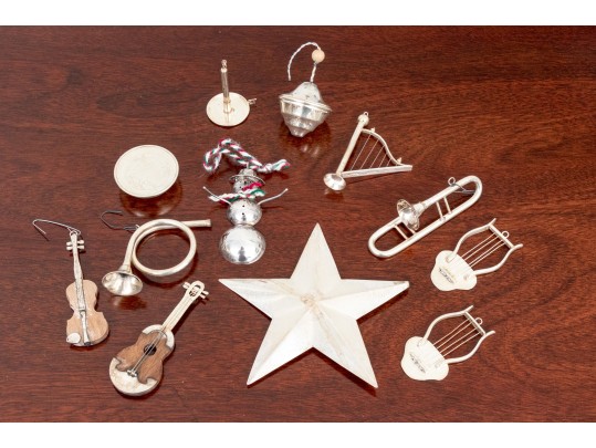 Collection Of 12 Sterling Silver Ornments