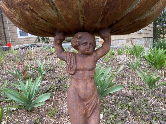 Vintage Cast Iron Bird Bath