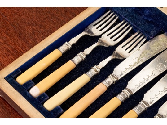 Antique Cased Fish Service