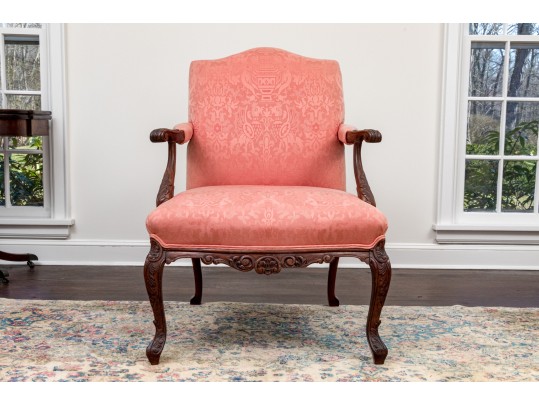 Antique Carved Mahogany Library Chair Frame, Ca. 1920