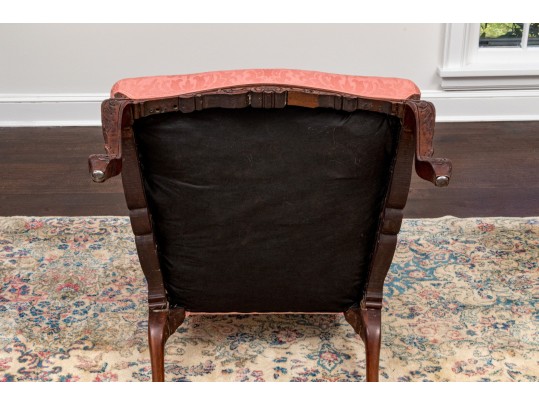 Antique Carved Mahogany Library Chair Frame, Ca. 1920