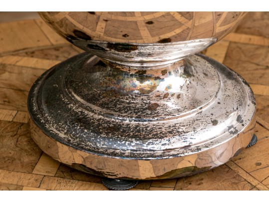 Pair Of Vintage Silver Platted Urn Form Lamps
