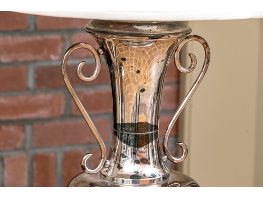 Pair Of Vintage Silver Platted Urn Form Lamps