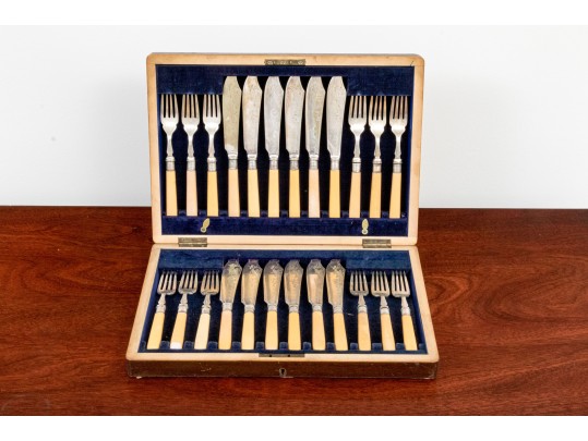 Antique Cased Fish Service