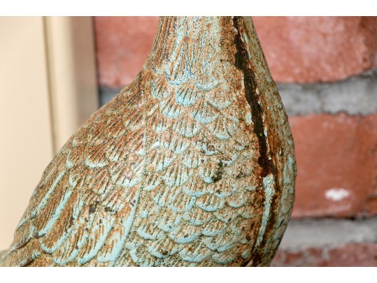 Cast Iron Bronze Finished Standing Duck