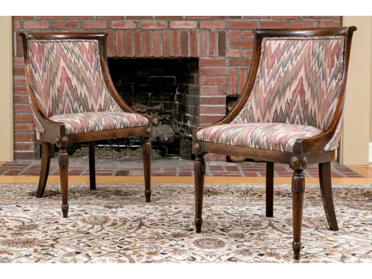 Pair Of Mid-century Solid Mahogany Klismos Chairs