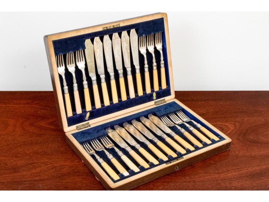 Antique Cased Fish Service