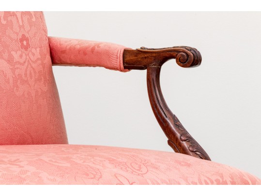 Antique Carved Mahogany Library Chair Frame, Ca. 1920