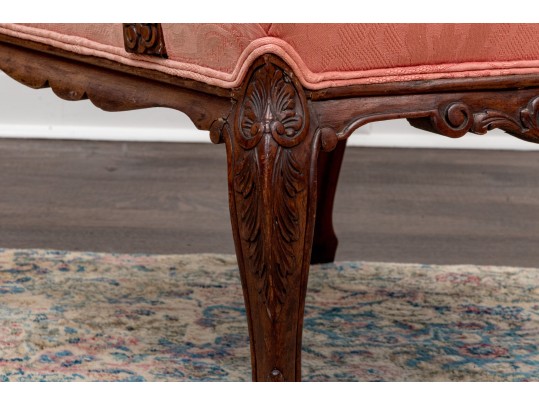 Antique Carved Mahogany Library Chair Frame, Ca. 1920