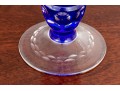 Two Colored Cut To Clear Glass Articles, Vase And Decanter