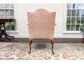 Antique Carved Mahogany Library Chair Frame, Ca. 1920