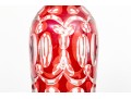 Two Colored Cut To Clear Glass Articles, Vase And Decanter