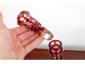 Two Colored Cut To Clear Glass Articles, Vase And Decanter