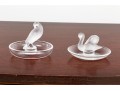 Two Vintage Lalique Crystal Ring Dishes