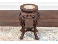 An Antique Chinese Marble Top Hand Carved Hardwood Stand