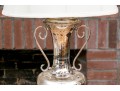 Pair Of Vintage Silver Platted Urn Form Lamps