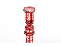 Two Colored Cut To Clear Glass Articles, Vase And Decanter