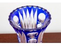 Two Colored Cut To Clear Glass Articles, Vase And Decanter