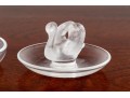 Two Vintage Lalique Crystal Ring Dishes