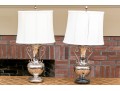 Pair Of Vintage Silver Platted Urn Form Lamps